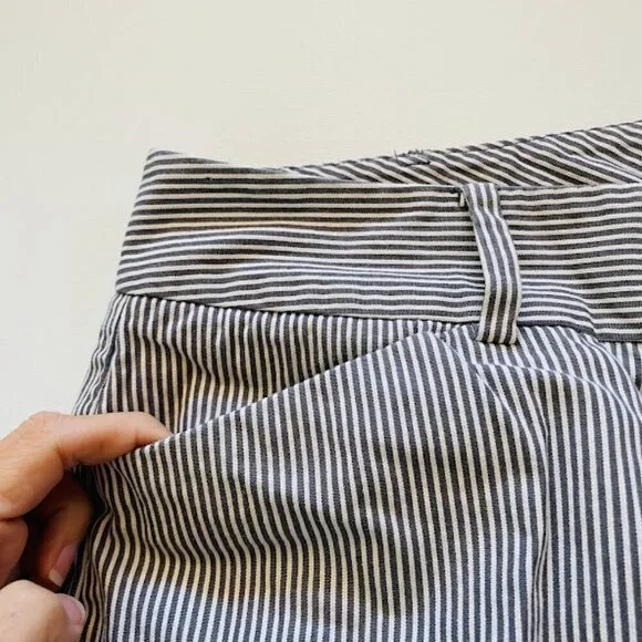 Talbots Pant Trouser Curvy Stripe Train Engineer Curvy Classic Traditional White - Picture 4 of 10